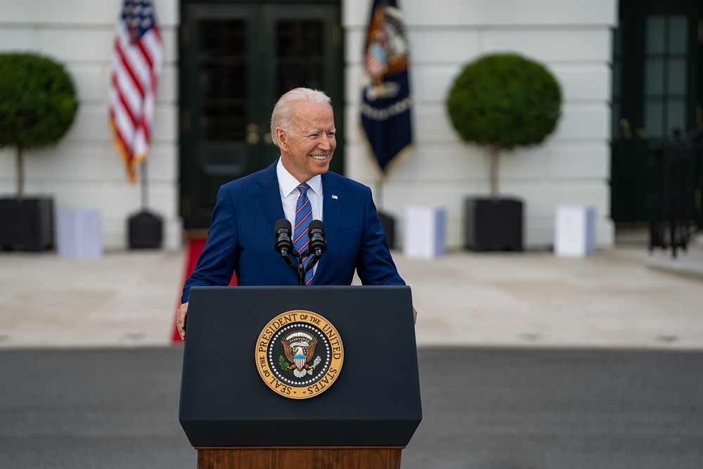 President Joe Biden delivers remarks to essential and frontline workers and military families attending the Fourth of July…
