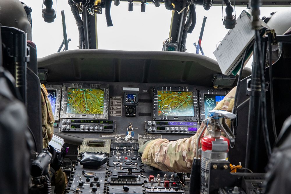 Pilot cockpit, U.S. Army. Original public domain image from Flickr