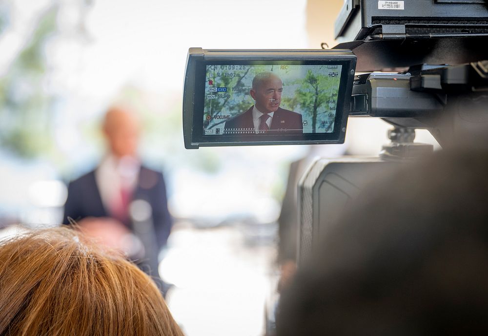 DHS Secretary Alejandro Mayorkas Speaks to the Press in Miami, FL, August 19, 2021 Original public domain image from Flickr