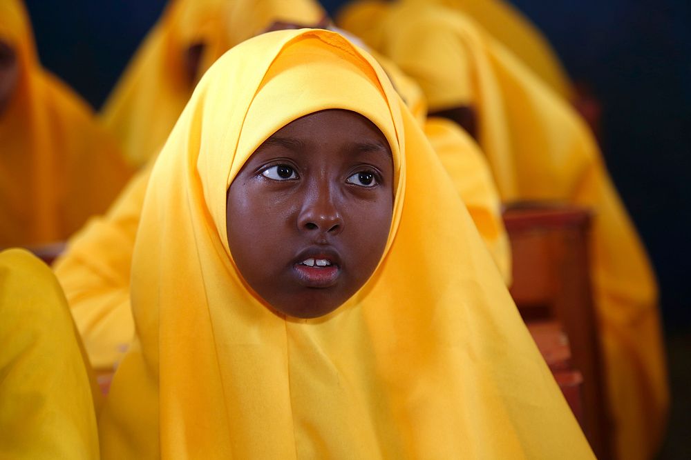 Somalian student at school. Original public domain image from Flickr