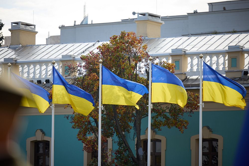 Flags of Ukraine.