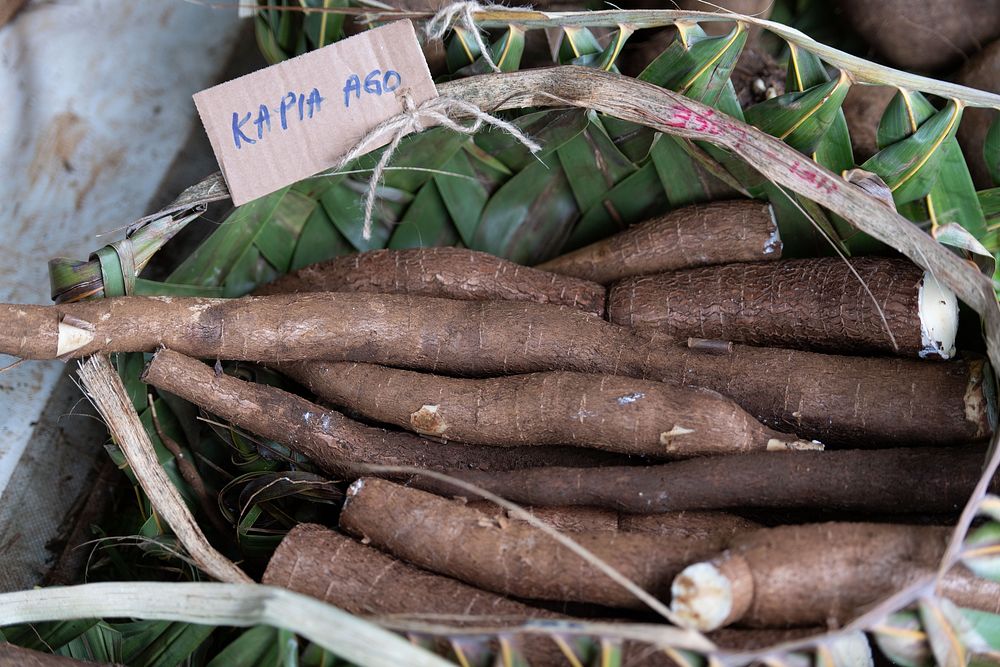 Cassava, farmer market.