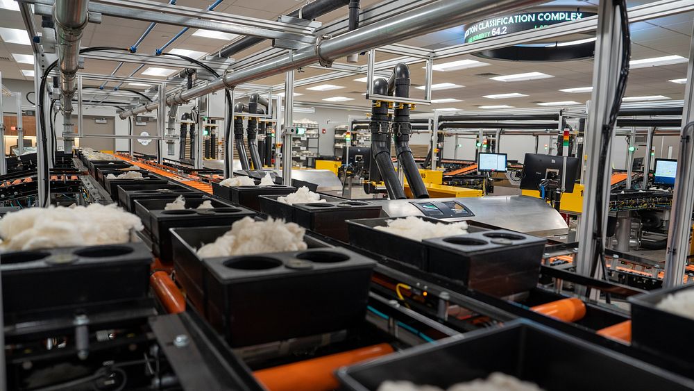 Cotton Grading Factory, production line.