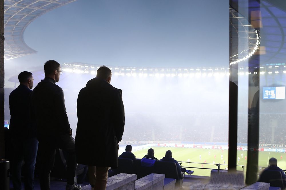 Ambassador Gutmann Attends Bundesliga Football Match Hertha BSC v FC Bayern