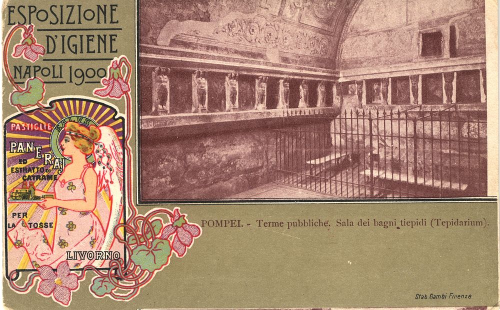 Esposizione d'Igiene in Napoli 1900. Pompei : terme pubbliché, sala dei bagni tiepidi (tepidarium) =: Exhibition of Hygiene…