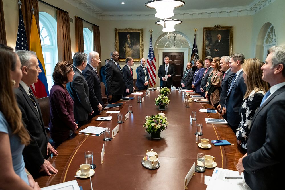 President Joe Biden participates in an expanded bilateral meeting with Columbian President Iván Duque Márquez, Thursday…
