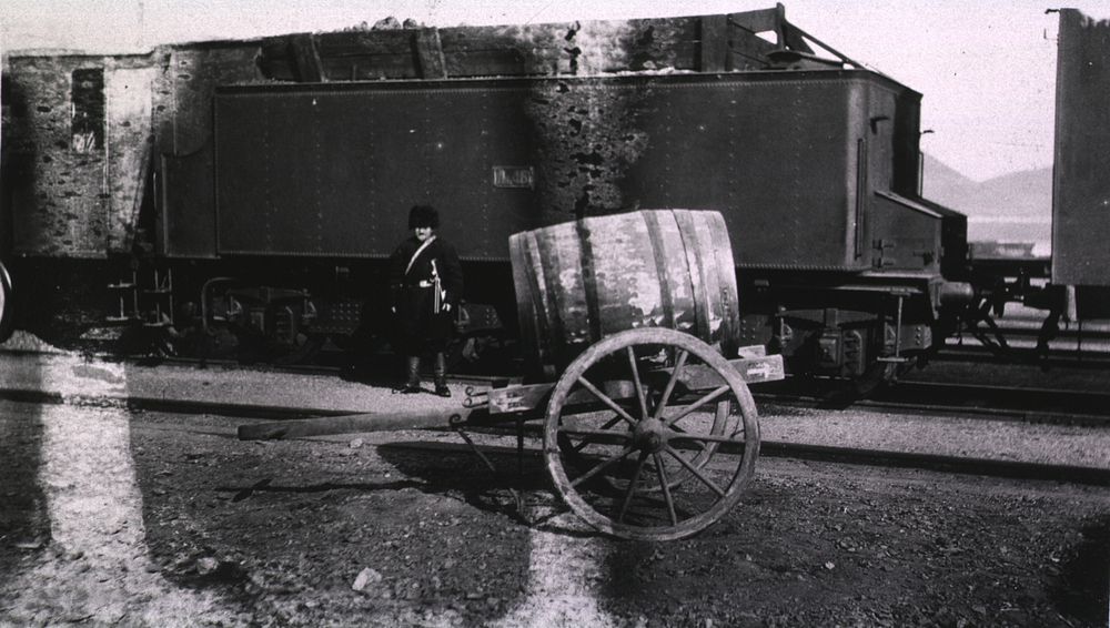 Water cart used along Trans.-Sib. Railroad. 