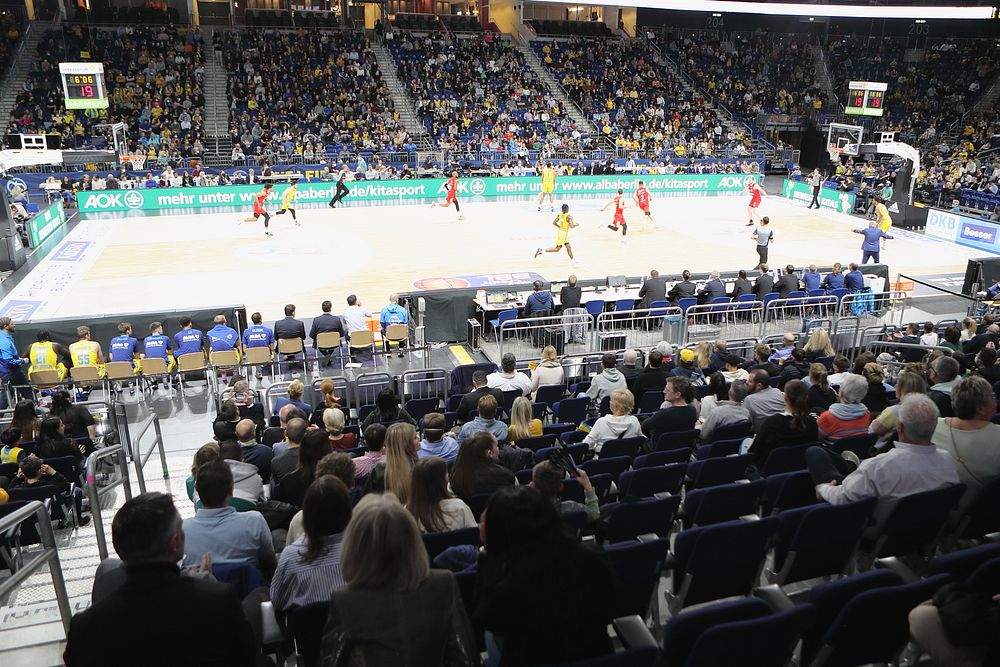 Ambassador Amy Gutmann attends ALBA BERLIN Game day promotion featuring U.S. products