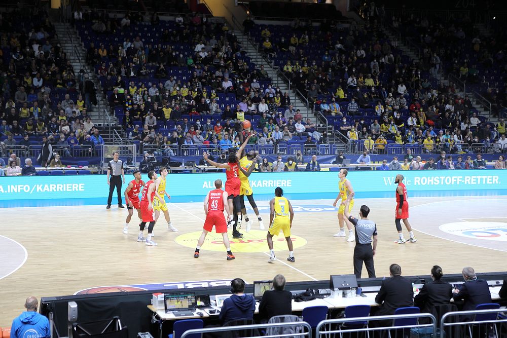 Basketball game competition. Original public domain image from Flickr