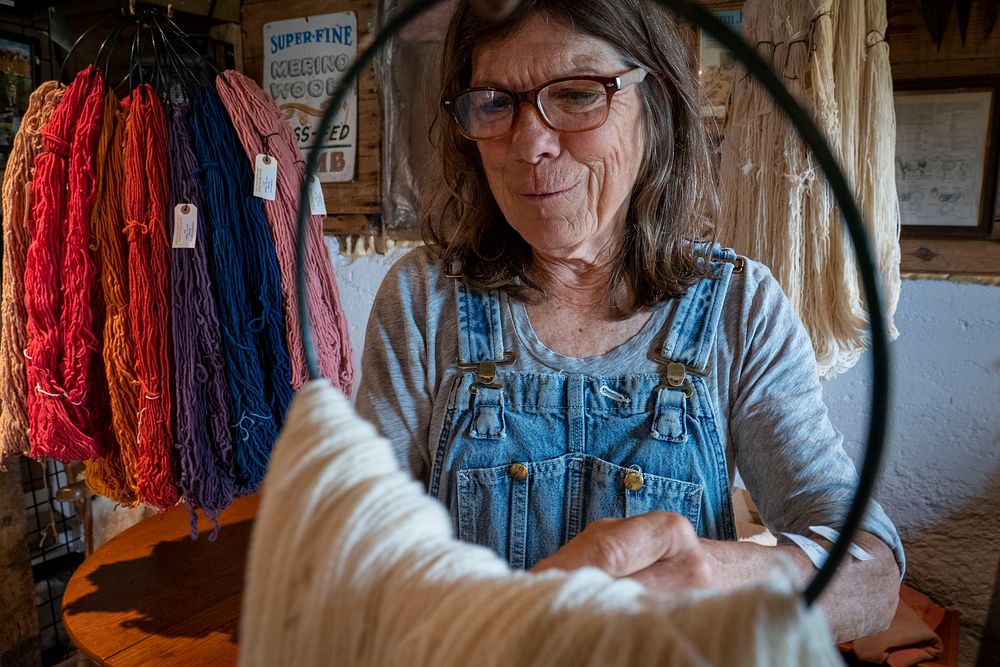 Dominique Herman raises Saxon Merino Sheep on her farm in Warwick, New York and sells yarn in Farmers Markets and direct…