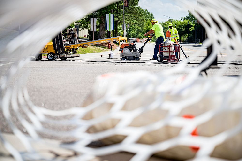 The second Emerald Loop intersection murals was installed, Greenville, May 22–24, 2022. Original public domain image from…