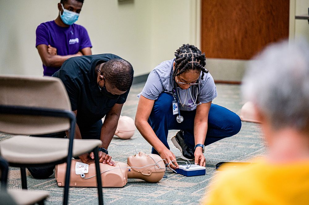 CPR & AED Training at the Greenville Fire Rescue, Saturday, May 21. Original public domain image from Flickr