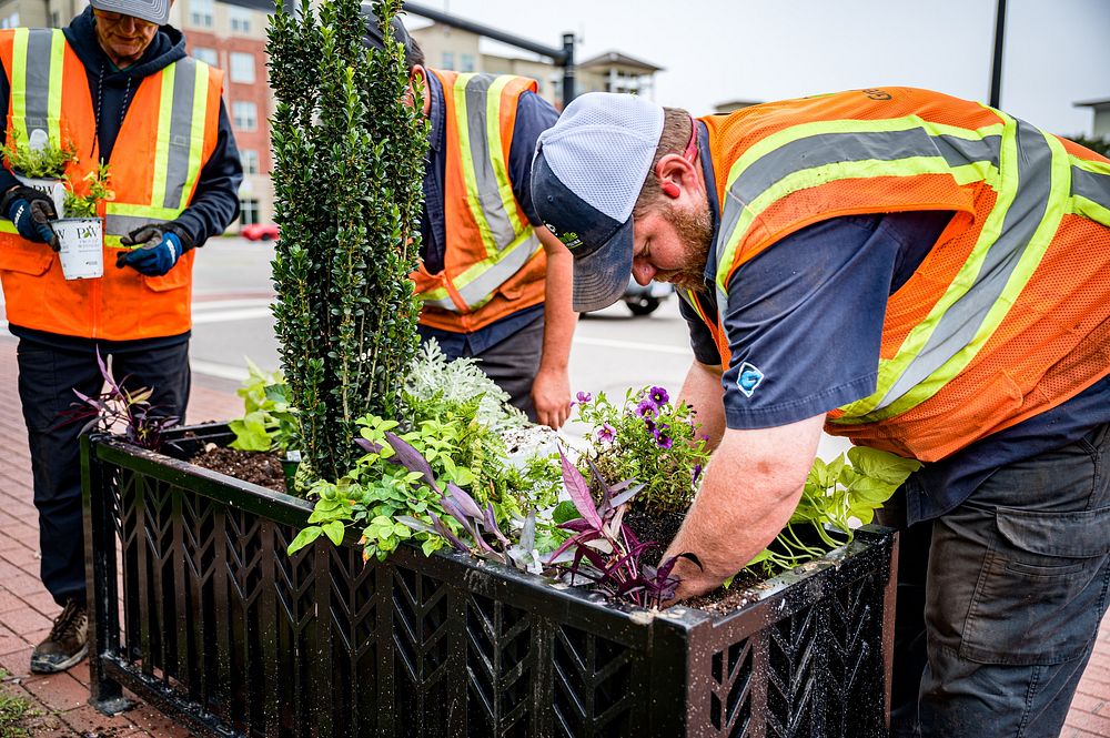 City of Greenville Public Works refreshes and maintains planters across the Uptown area on Wednesday, May 25. Original…