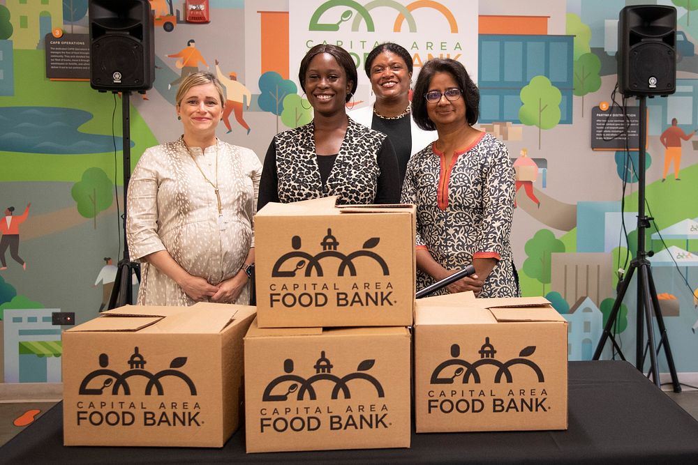 Left to right, Kim Pheyser, Deputy Assistant Secretary Administration, USDA, Rebecca Williams, Capital Area Food Bank…