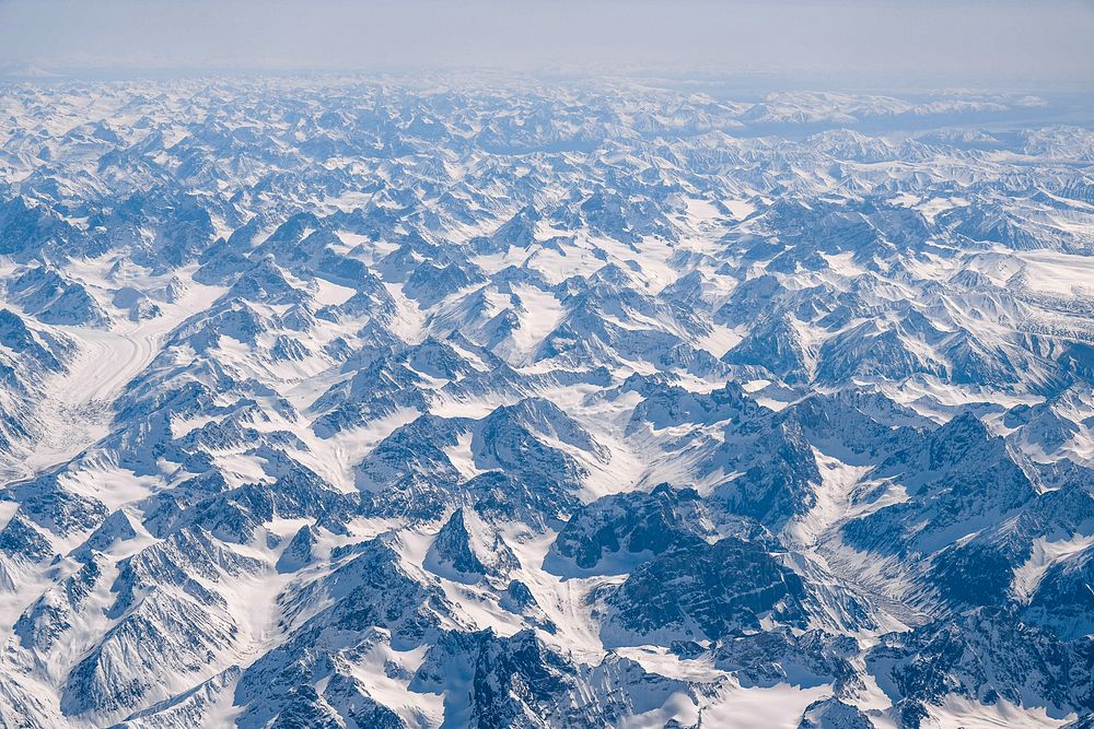 Mountains are seen from on board Air Force One.