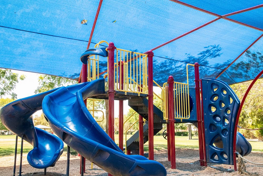 Covered playground at the Mountain View Estates MVE in Thermal, CA, on June 29, 2022. U.S. Congressman Raul Ruiz, M.D. CA-36…