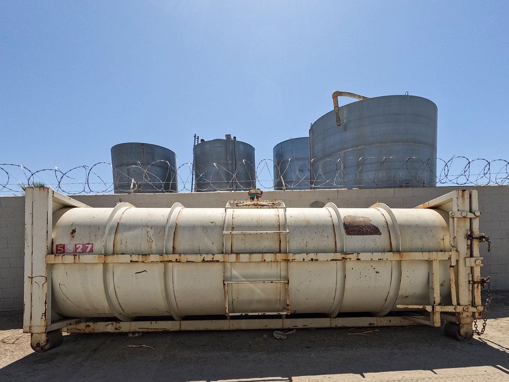 Industrial chemical tank.