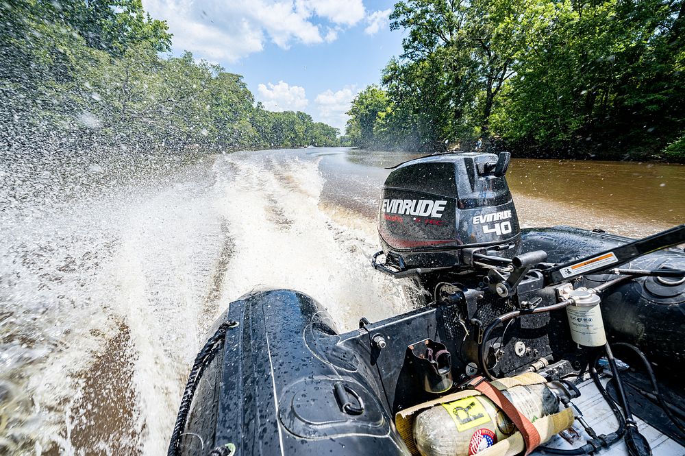 Water Rescue Training, Tar River in Greenville, August 3&ndash;4, 2022. Original public domain image from Flickr