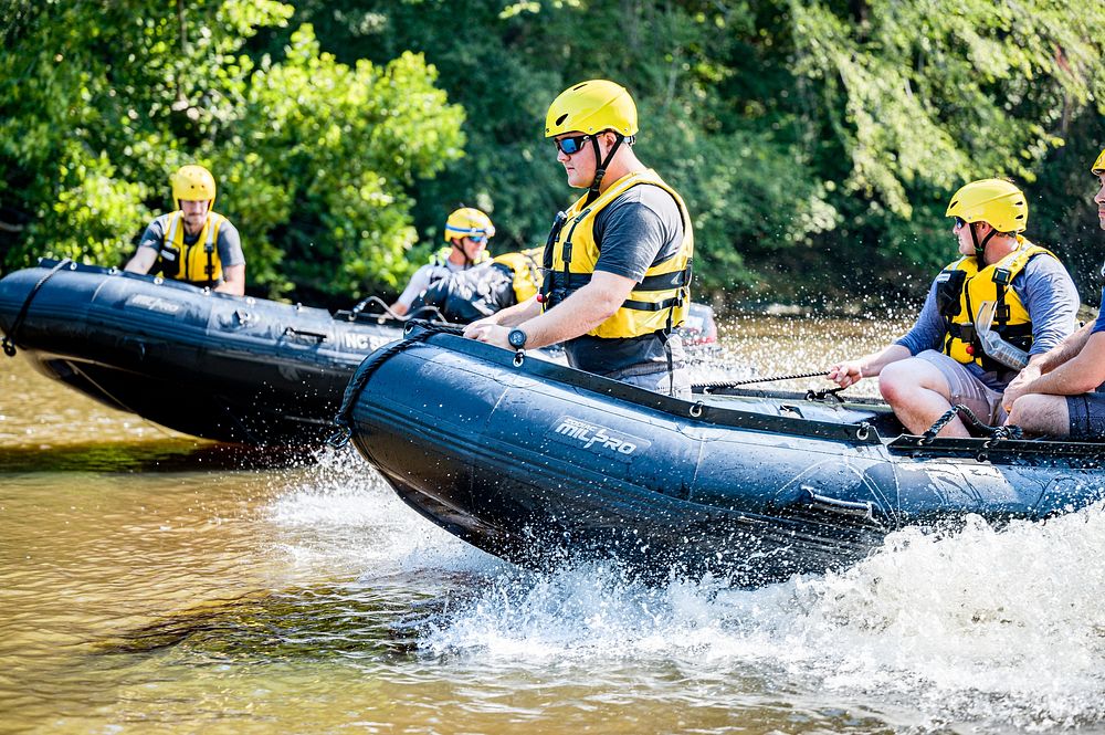 Water Rescue Training, Tar River in Greenville, August 3&ndash;4, 2022. Original public domain image from Flickr