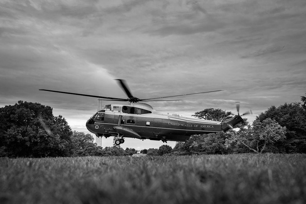 Marine One departs the South Lawn of the White House Wednesday, July 6, 2022, en route to Joint Base Andrews, Maryland to…
