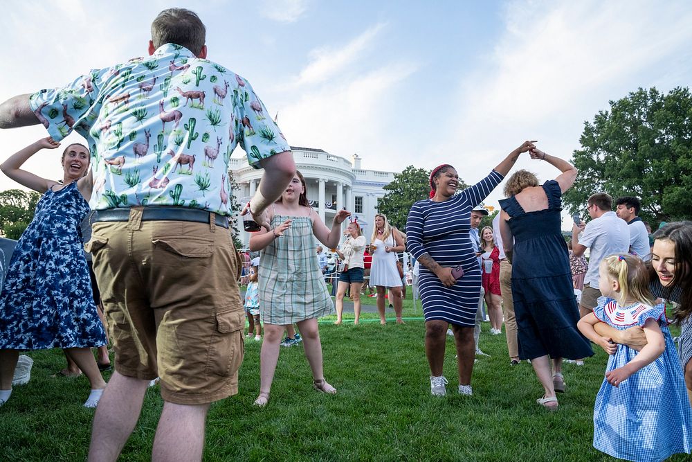Guests attend the July 4th celebration, Monday, July 4, 2022, on the South Lawn of the White House. (Official White House…