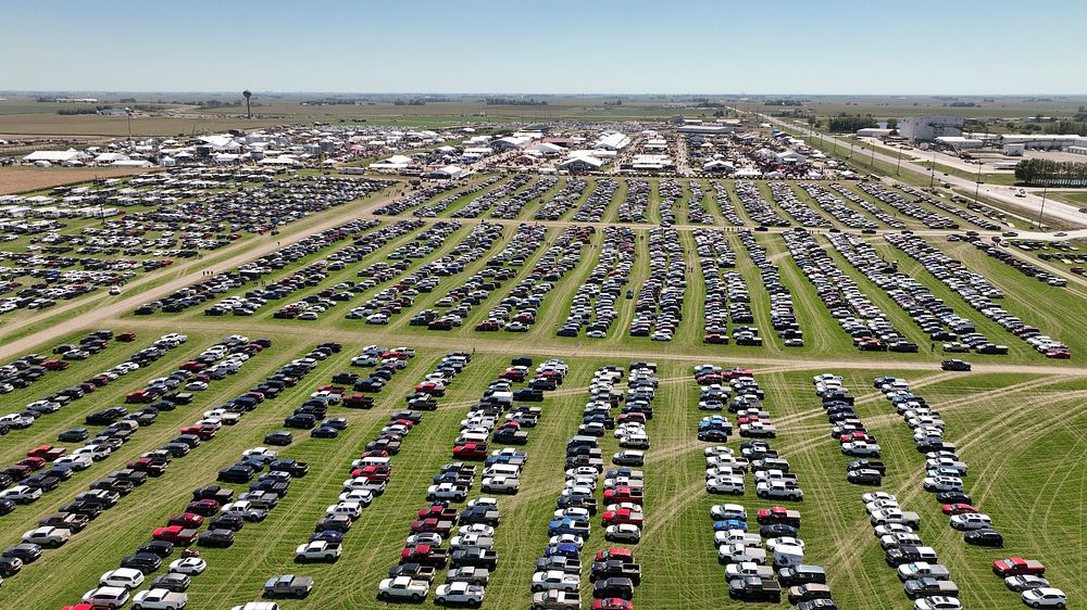 An aerial view of the Farm Progress Show.
