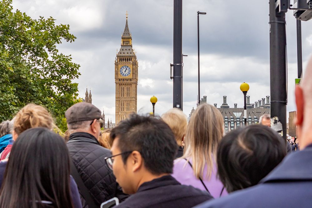 Queen Elizabeth ii's Lying-in-State and people queueing. 15th September 2022. Original public domain image from Flickr