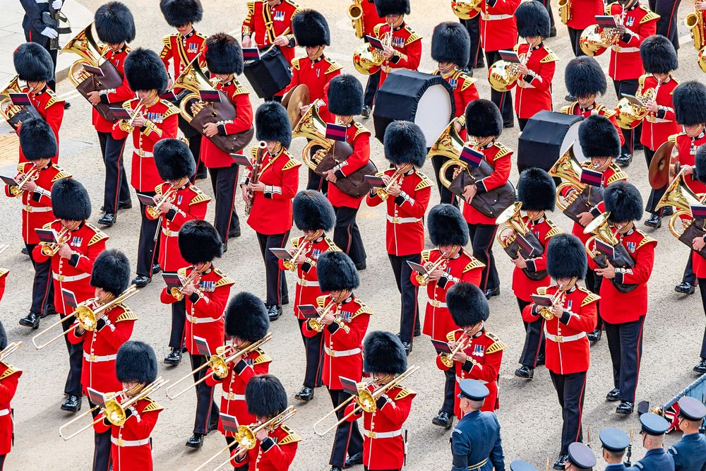 Royal Guards marching. Original public domain image from Flickr