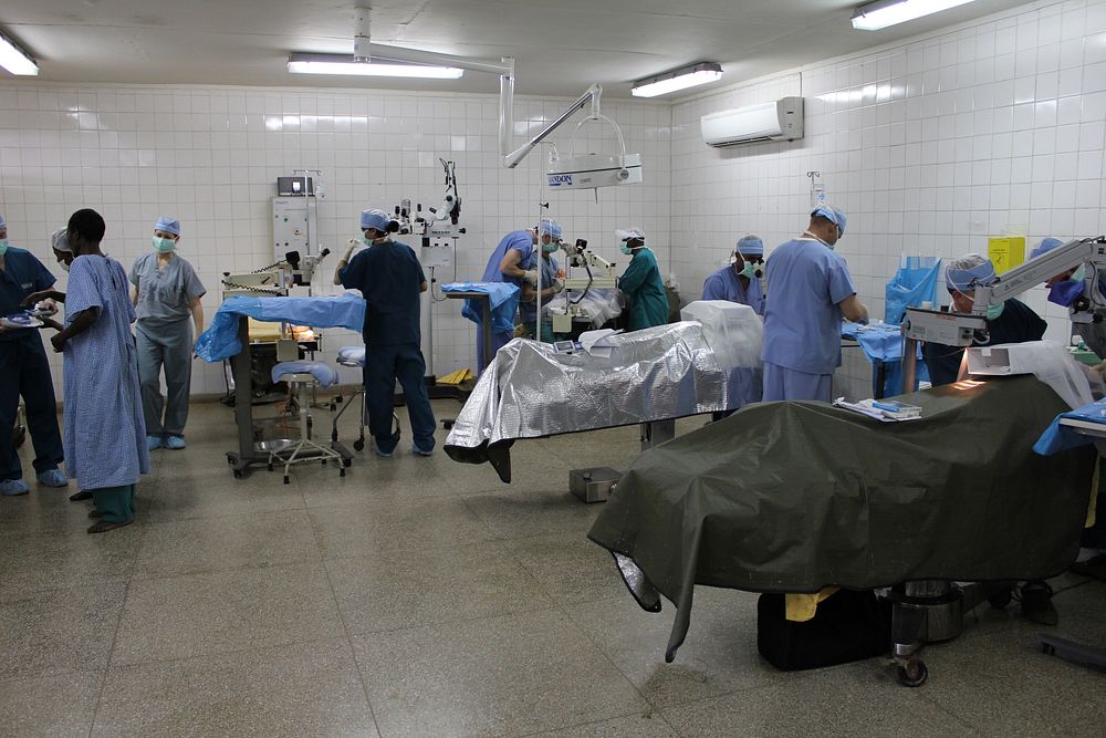 Operating room, busy hospital. Original public domain image from Flickr