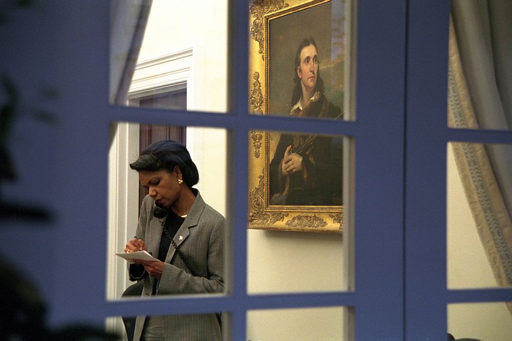 911: Condoleezza Rice in Oval Office. Original public domain image from Flickr