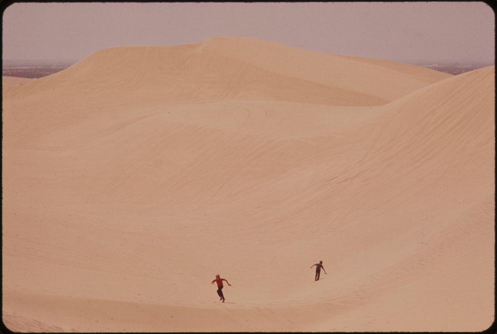 Sand dunes in the Imperial Valley--near Brawley, May 1972. Photographer: O'Rear, Charles. Original public domain image from…