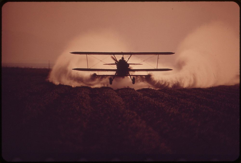 Crop duster in the Imperial Valley.  Original public domain image from Flickr