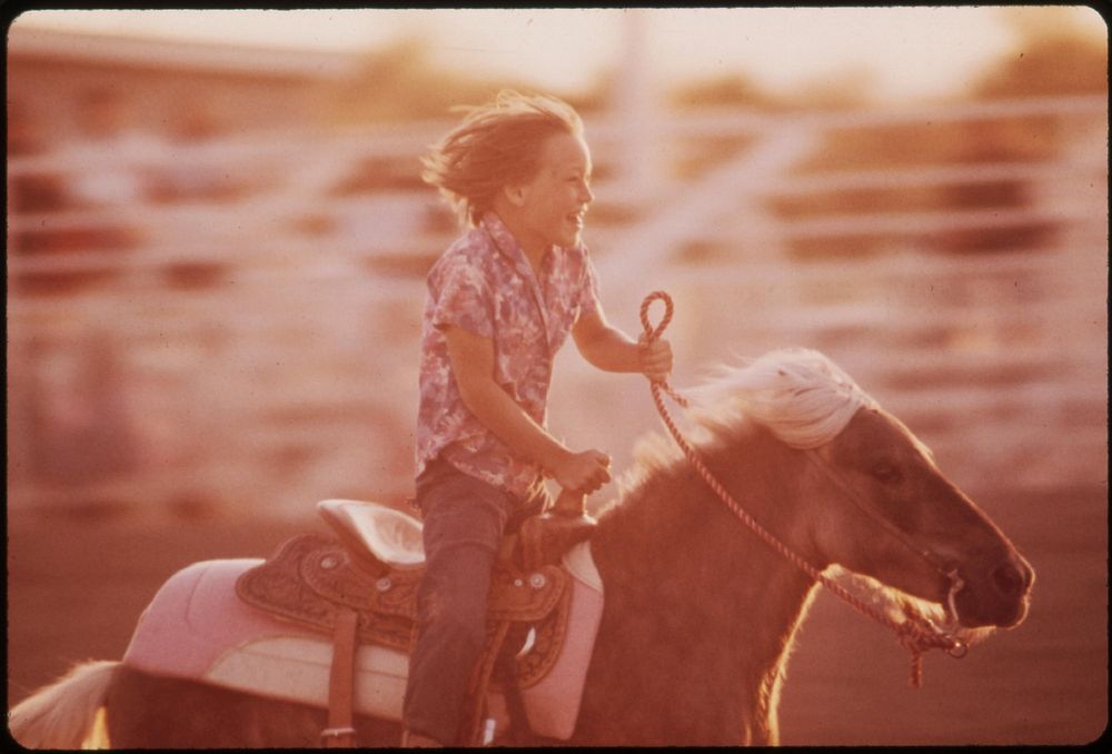 Performer at annual junior rodeo held on Colorado River Indian Reservation at Parker, May 1972. Photographer: O'Rear…