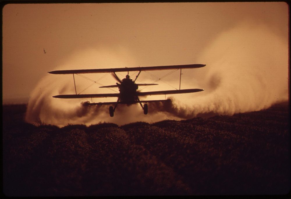 Crop duster in the Imperial Valley. Original public domain image from Flickr