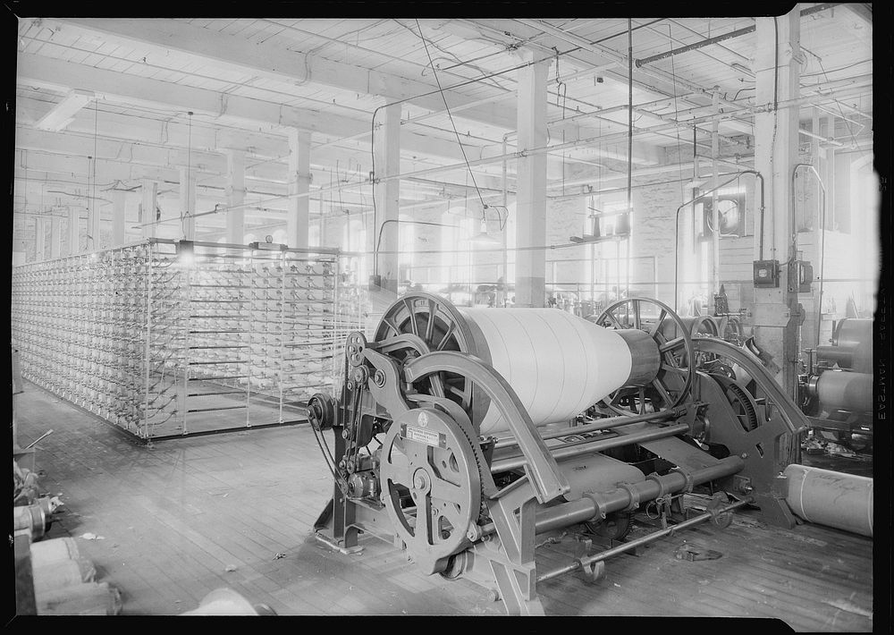 Another view of large textile machine, June 1937. Photographer: Hine, Lewis. Original public domain image from Flickr