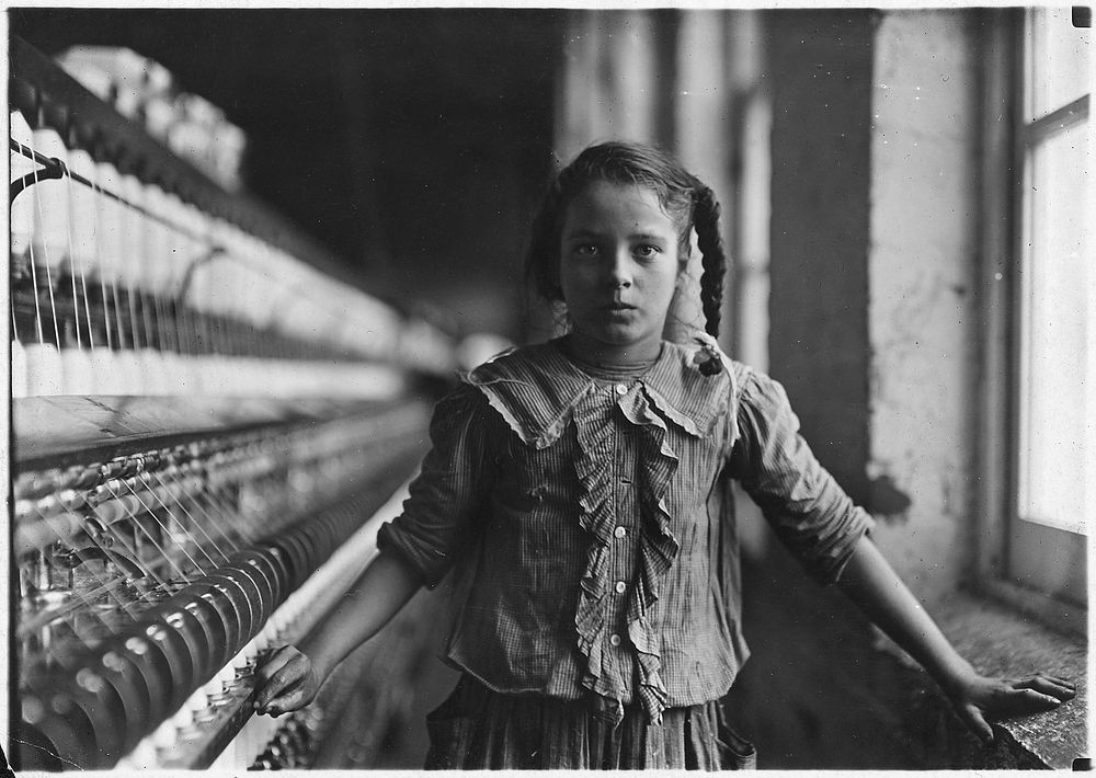 One of the spinners in Whitnel Cotton Mill, December 1908. Photographer: Hine, Lewis. Original public domain image from…