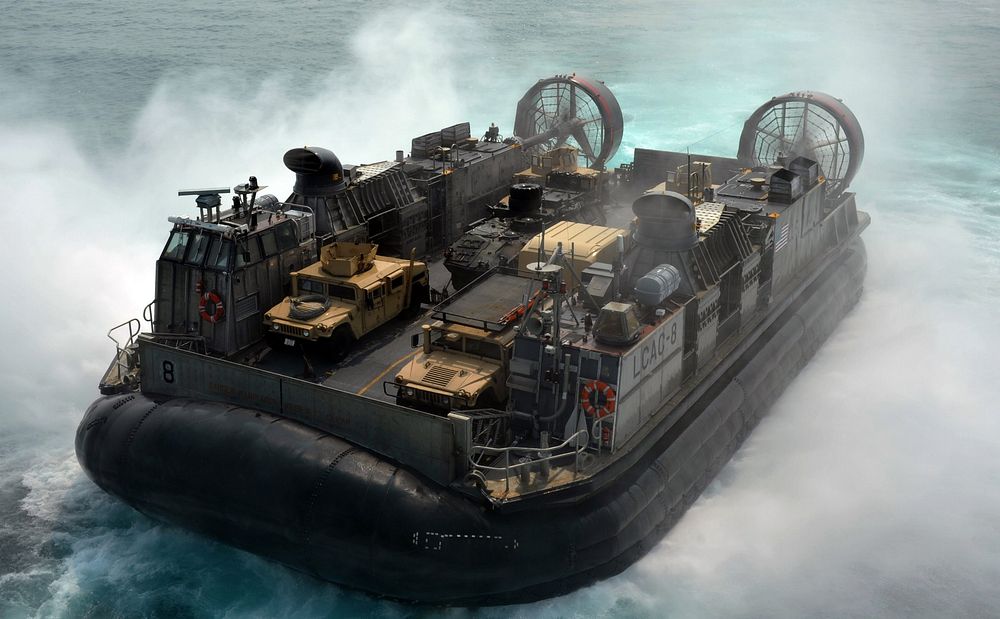 GULF OF THAILAND (Feb. 10, 2013) Landing Craft Air Cushion (LCAC) 8 assigned to Naval Beach Unit (NBU) 7, departs the well…