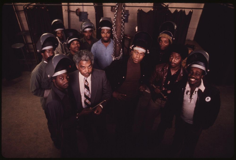 A Class Of Black Student Welders With Their Instructor At A Former Grade School In The Heart Of The Cabrini-green Housing…