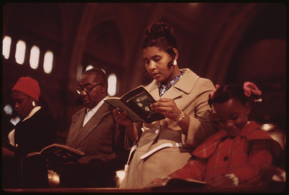 Worshippers At Holy Angel Catholic Church On Chicago's South Side. It Is The City's Largest Black Catholic Church, 10/1973.…