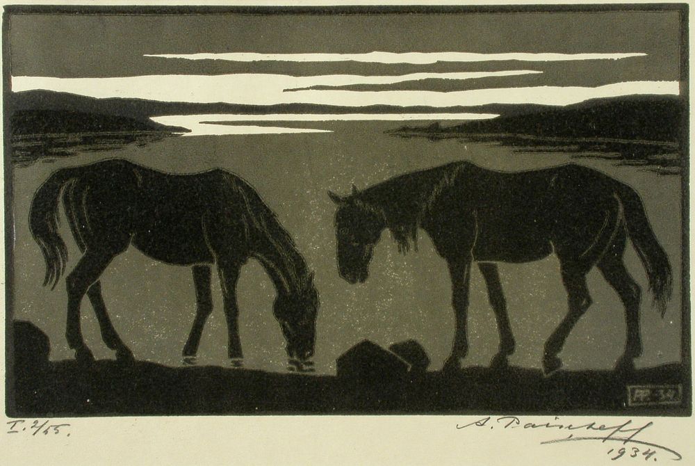 Hevosia rannalla, 1934, Alexander Paischeff