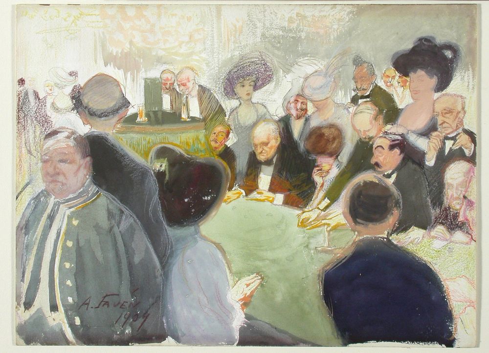 Pelipöydän ääressä, 1909, Antti Favén