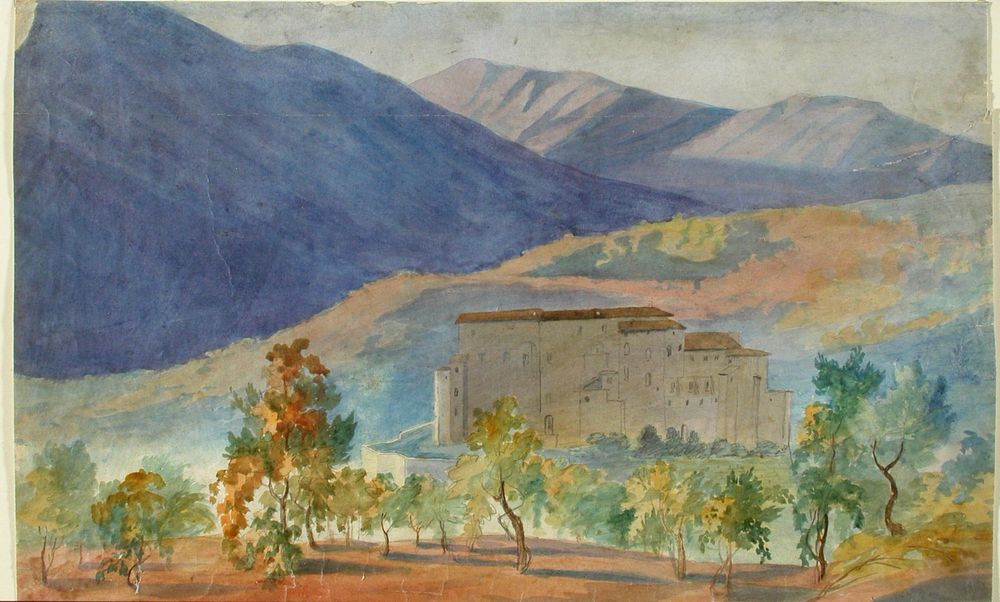 Subiaco, rocca abbaziale, 1830 - 1873, by Robert Wilhelm Ekman