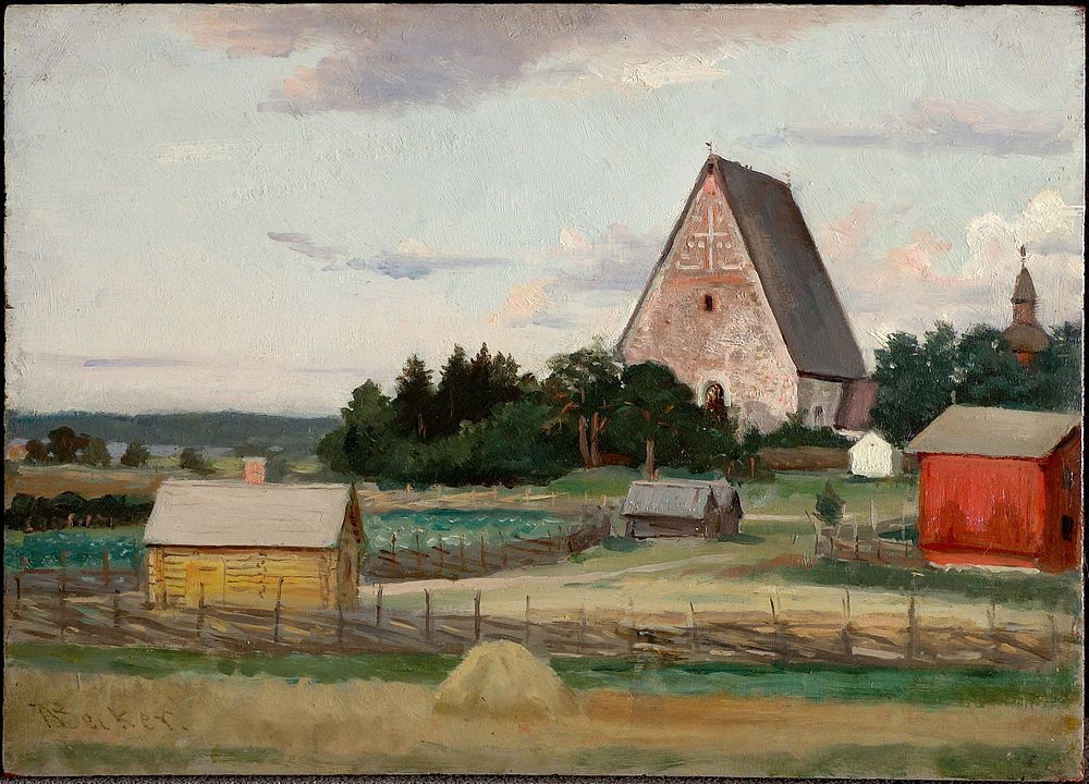 Lohjan kirkko, harjoitelma, 1860 - 1900, by Adolf von Becker