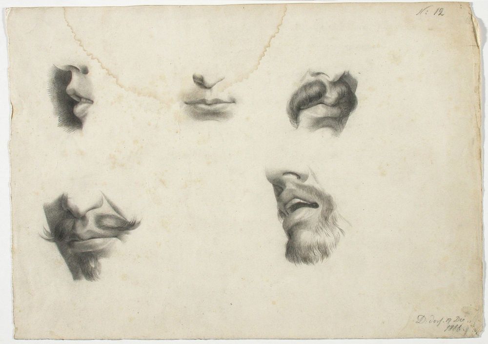 Viisi suuta, akatemiaharjoitelma, 1866, Oscar Kleineh