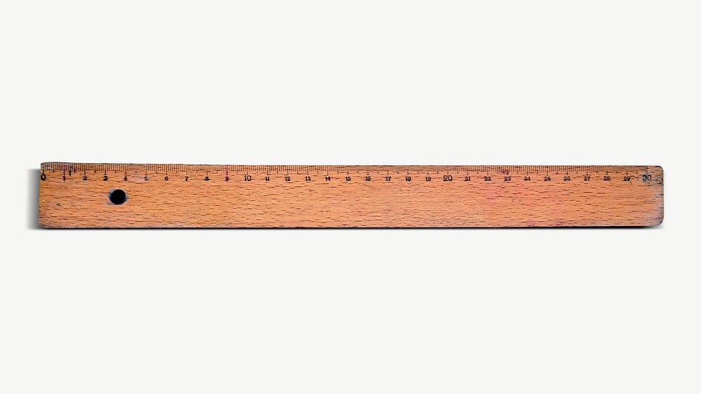 Wooden ruler collage element psd