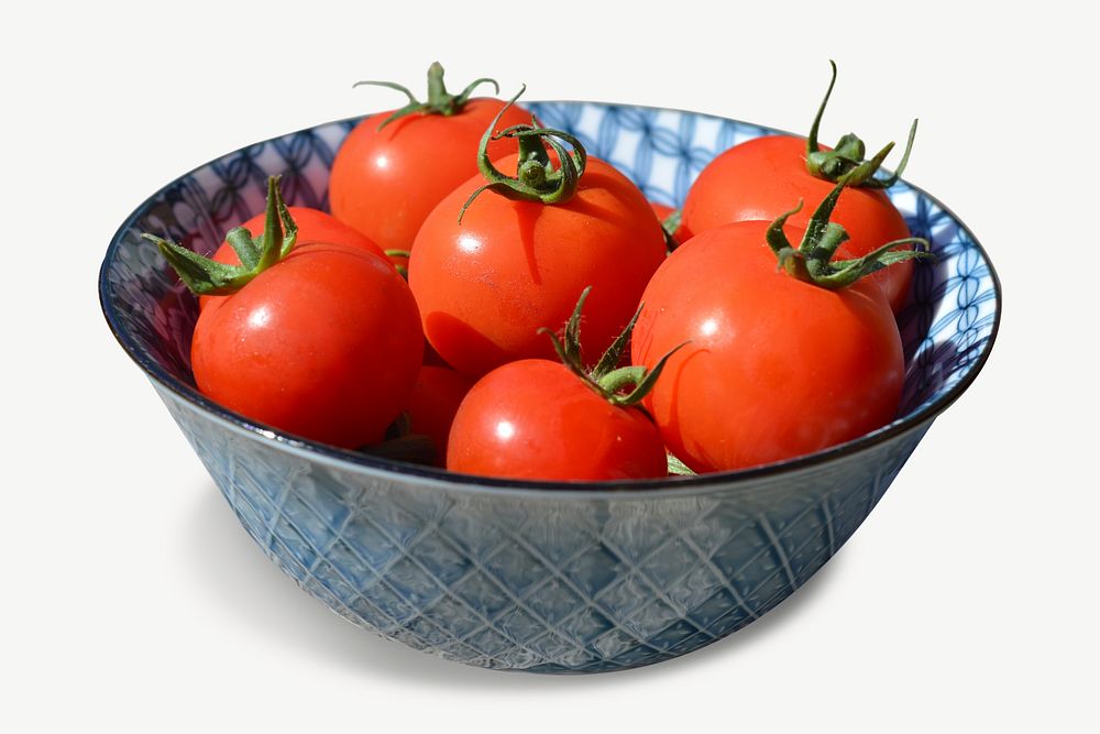 Tomatoes in bowl collage element psd