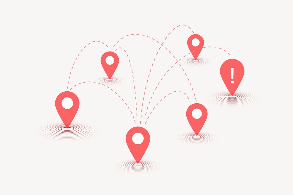 Location icons collage element vector