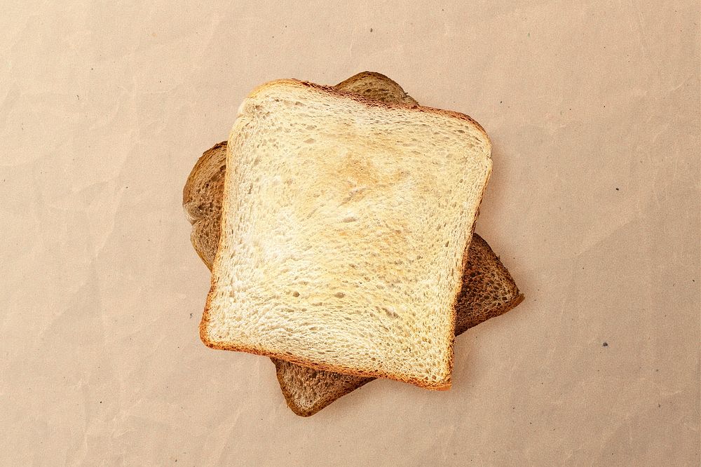 Breakfast toast, bread for carbohydrates psd