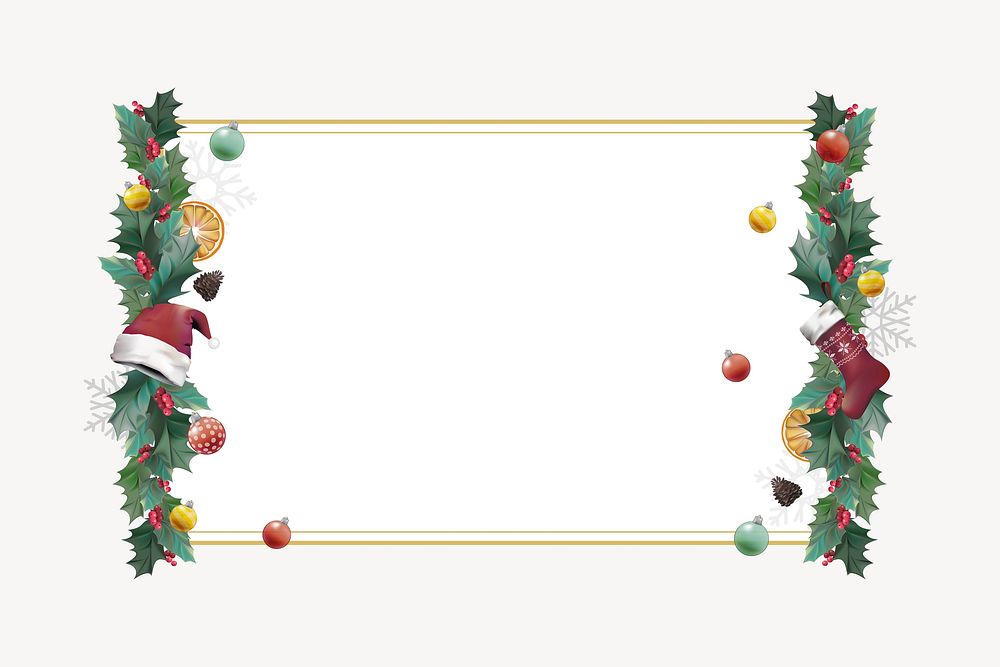 Christmas frame, festive border illustration