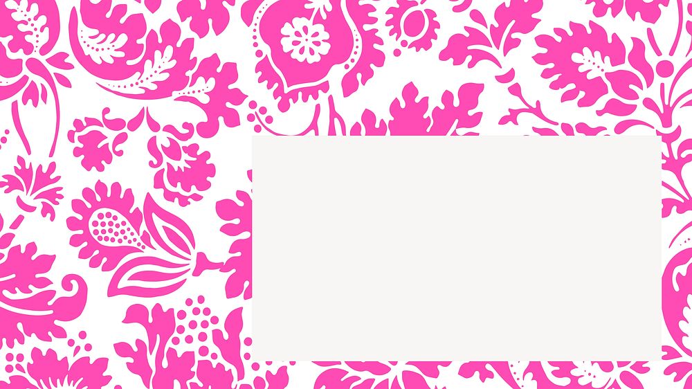 Pink vintage floral frame clipart vector